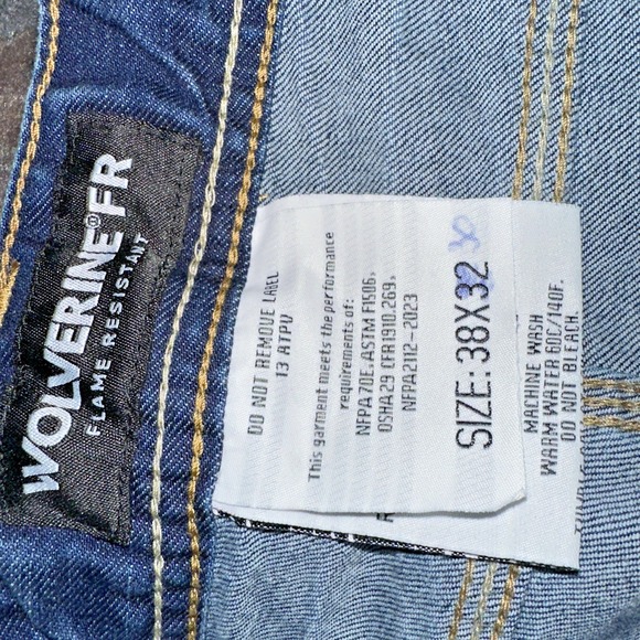 Wolverine Men Fire Resistant Stretch Denim Pants 38/30 - Picture 6 of 16